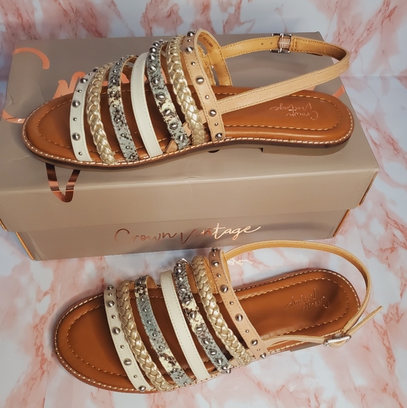 Crown Vintage Womens Sandals Size 8 New - Picture 9 of 15